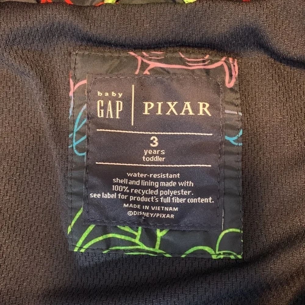 Gap toy story Pixar windbreaker light jacket size 3T navy rainbow multicolor